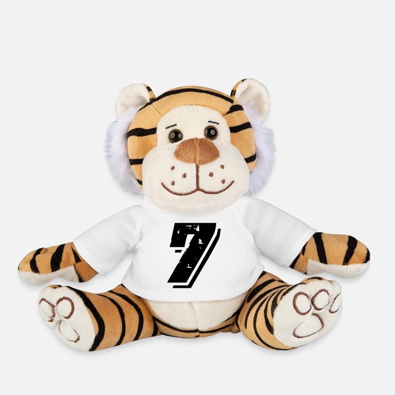 7 Zahl Symbol - Plüschtiger - Weiß