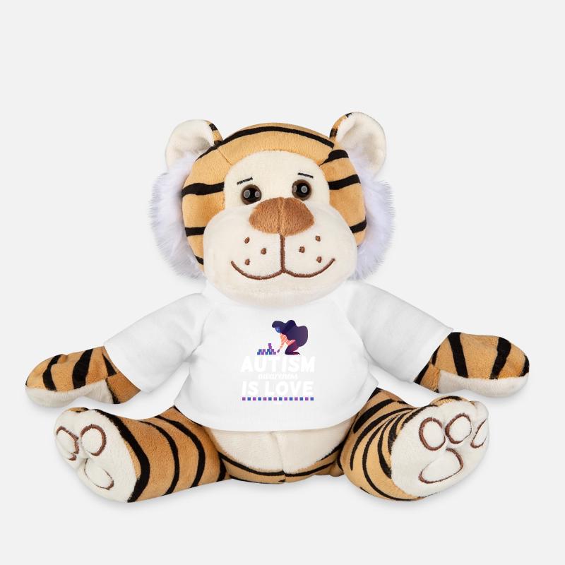 Autism Awareness - Plush Tiger - white