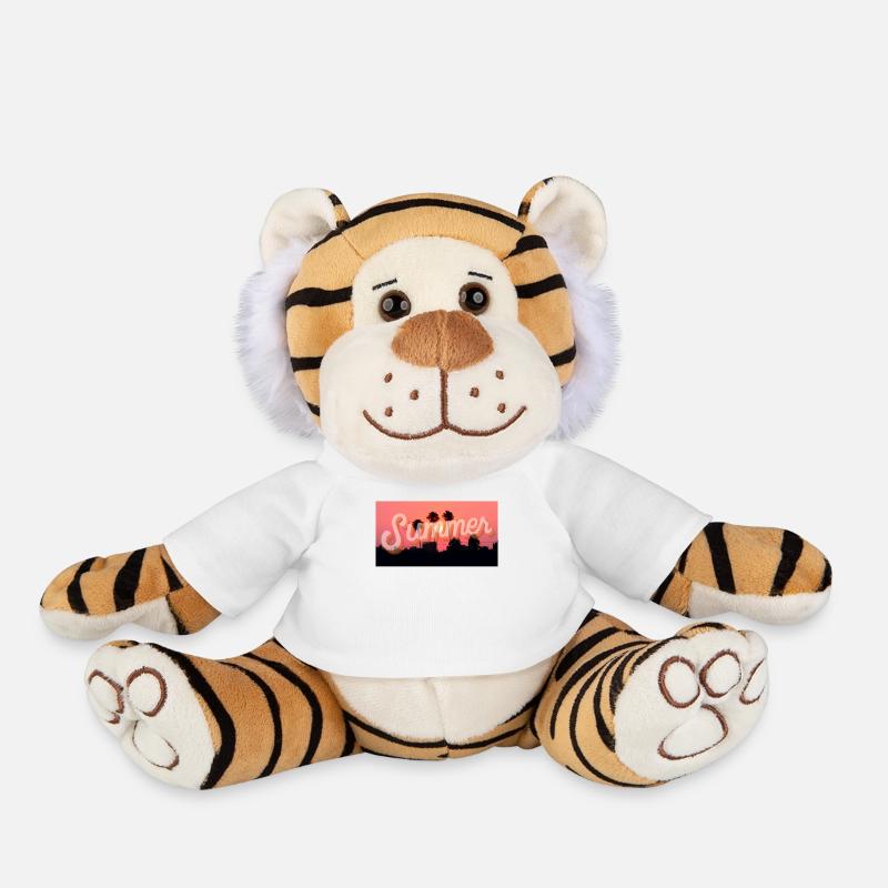 Coucher de soleil d’été - Peluche Tigre - blanc
