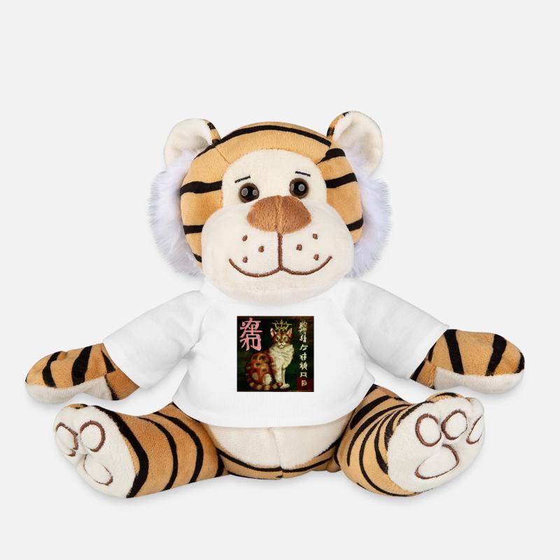 Cat 2, digital Art - Plush Tiger - white