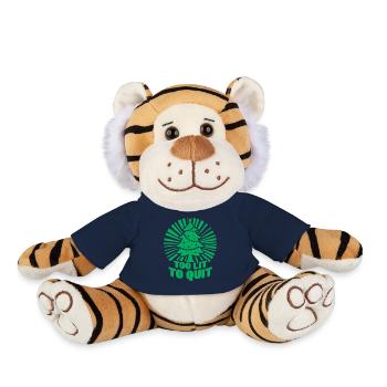 Christmas Tree Too Lit To Quit Funny Xmas Gift - Plush Tiger - french navy - Front