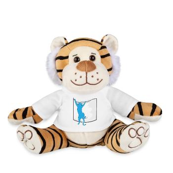 chat dans votre poche - Peluche Tigre - blanc - Devant