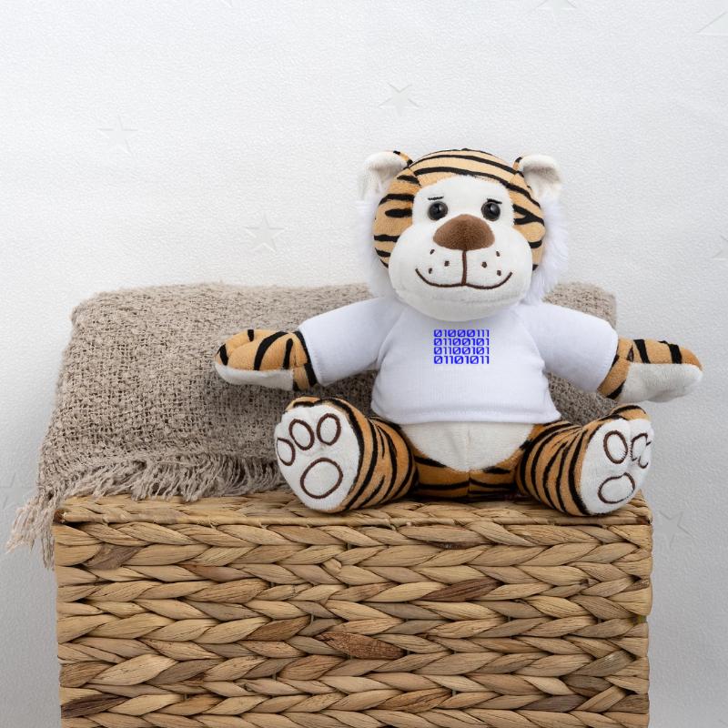 Funny Coder Binary Code Programmer Développeur Peluche Tigre