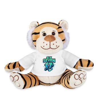 Six Seven Gamer Mascot Italian Brainrot Gaming - Plush Tiger - white - Front