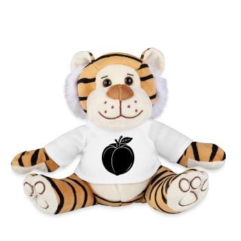 Silhouette du Fruit de la Pêche - Peluche Tigre - blanc - Devant