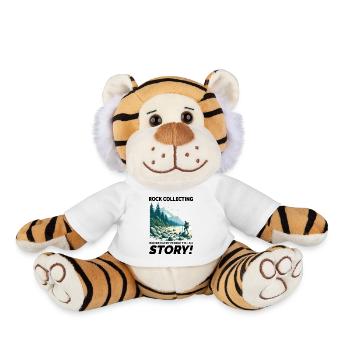 Pebble Rock Collecte de minéraux Collectionneurs Géologie - Peluche Tigre - blanc - Devant