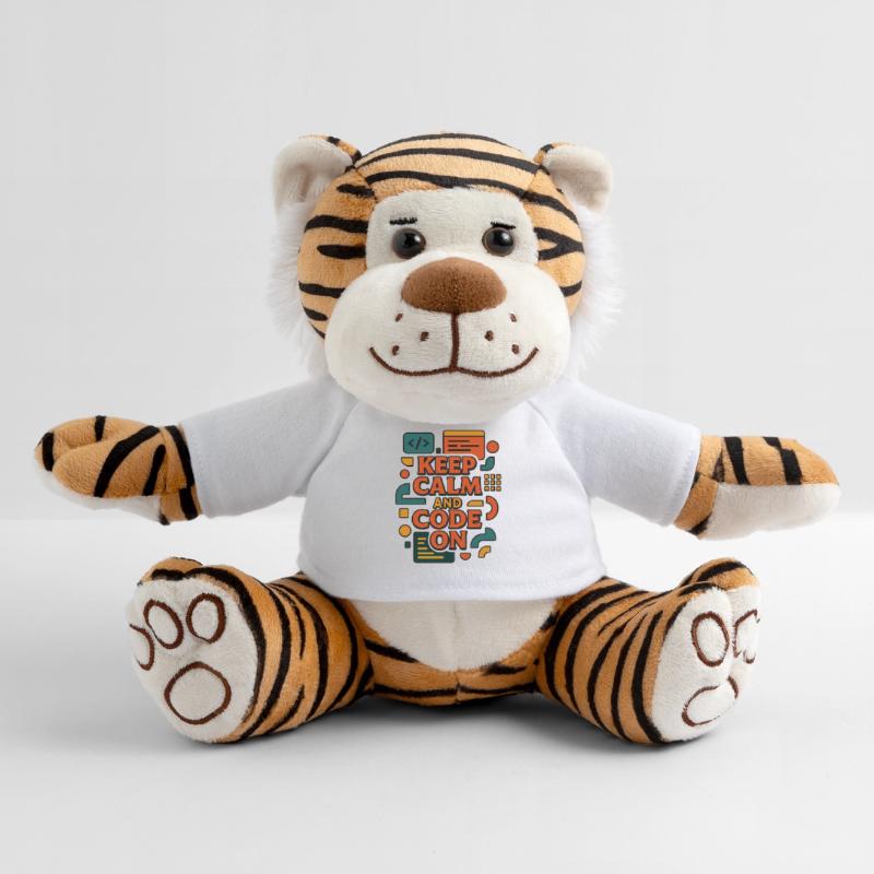 Keep Calm and Code On – Funny Coder Shirt Plush Tiger