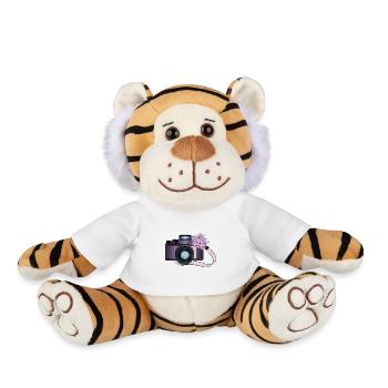 CAMARA CON FLORES - Peluche Tigre - blanc - Devant