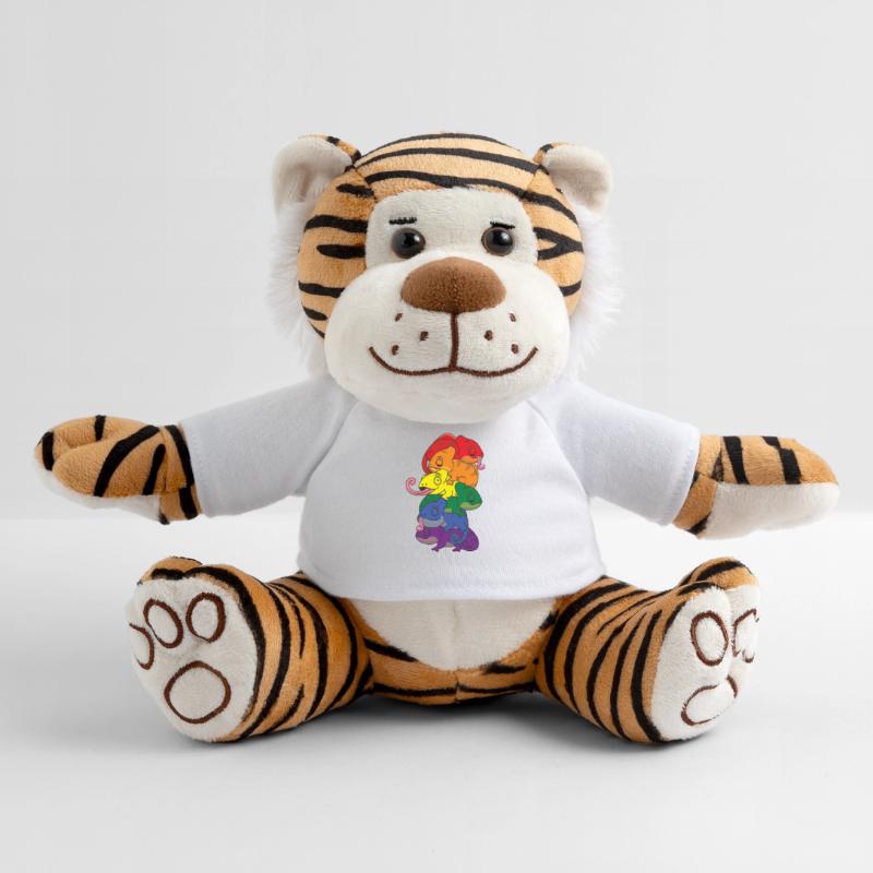 Drapeau arc-en-ciel Pride LGBTQ Mignon Caméléon Stack Peluche Tigre
