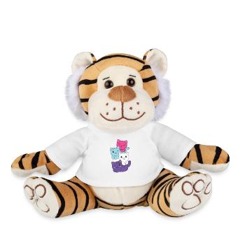 Multisexual Flag Pride LGBTQ Cute Cat Stack - Plush Tiger - white - Front