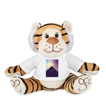 Lune avec des étoiles - Peluche Tigre - blanc - Devant