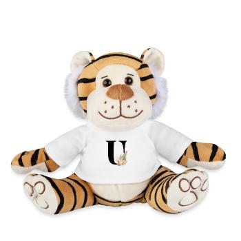 flowery letter U - Plush Tiger - white - Front