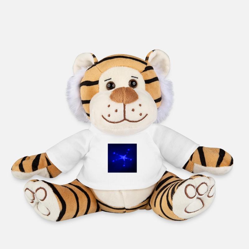 ELECTRIC BLUE STAR - Plush Tiger - white