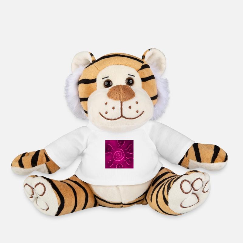 PINK SUN - Plush Tiger - white