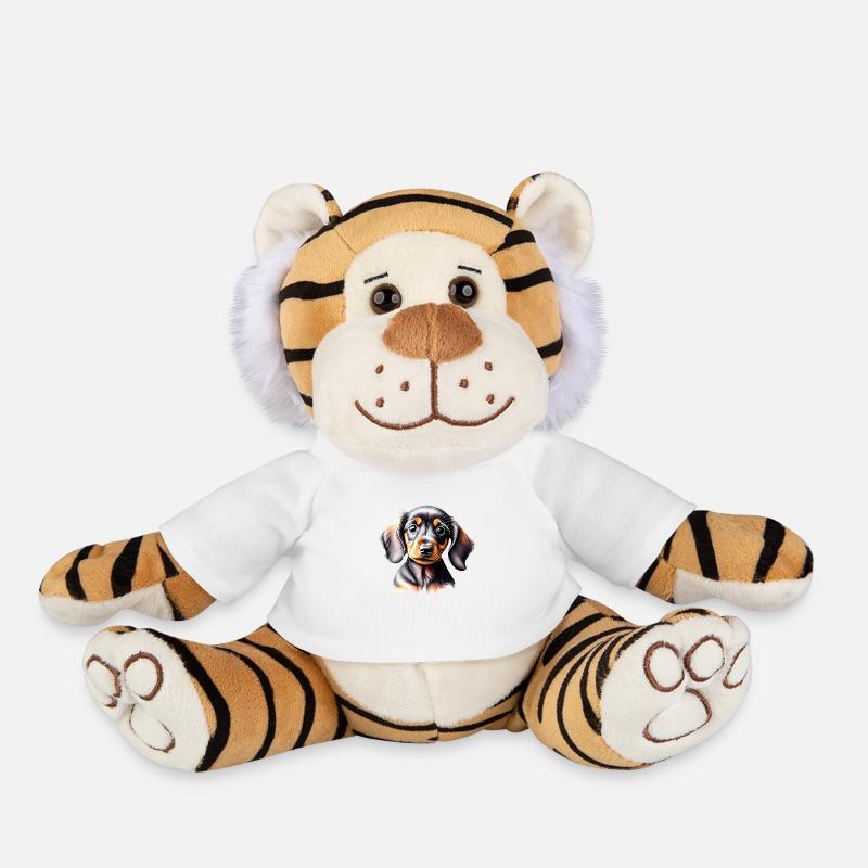 Teckel Chien Teckel Chiot Chien Propriétaire Chiens - Peluche Tigre - blanc