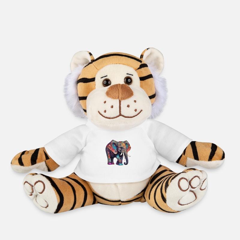 Magic Elephant - Plush Tiger - white