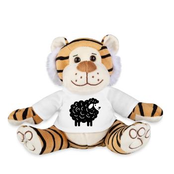 Mouton noir - Peluche Tigre - blanc - Devant