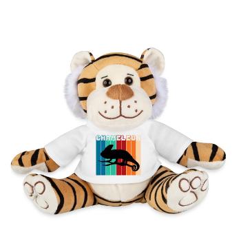 Silhouette Caméléon rétro Motif vintage de reptiles - Peluche Tigre - blanc - Devant