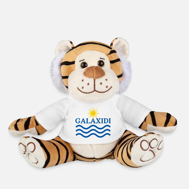 Soleil et Vagues de Galaxidi - Peluche Tigre - blanc