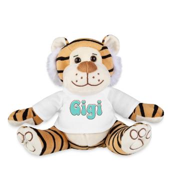 Nom Fille Gigi Rétro Prénom Gigi Couple - Peluche Tigre - blanc - Devant