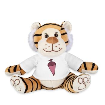 Cute pink school cone - Plush Tiger - white - Front