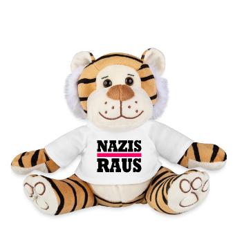 Nazis raus - Plüschtiger - Weiß - Vorne