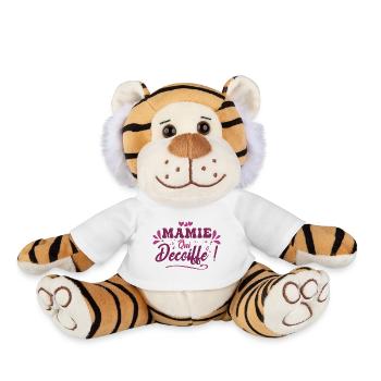 Best granny who blows his hair, grandma gift idea - Plush Tiger - white - Front