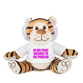 be his peace because im his problem - Peluche Tigre - blanc - Devant