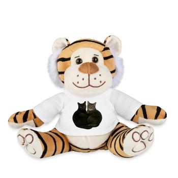 Two cats cuddling - Plush Tiger - white - Front