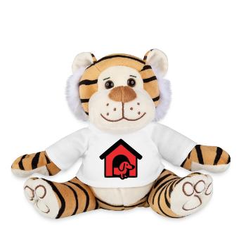 Icône de la niche teckel - Peluche Tigre - blanc - Devant