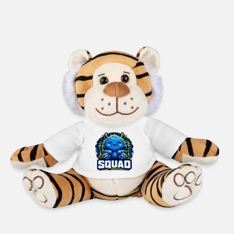 Blue Monster Squad Logo - Plush Tiger - white