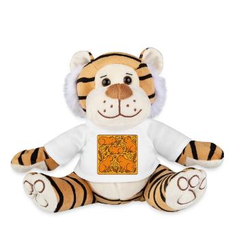Capybara Chorus in Bloom - Plush Tiger - white - Front