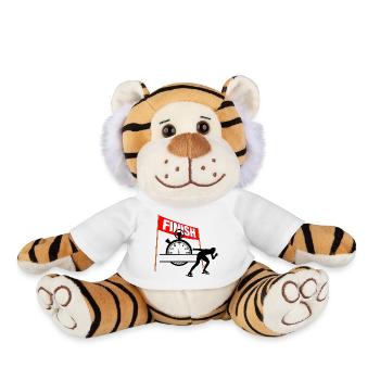 Skating Finish Time - Plush Tiger - white - Front