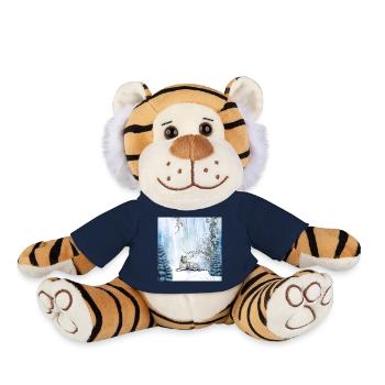 Tigre de neige dans un paysage d'hiver - Peluche Tigre - bleu marine - Devant