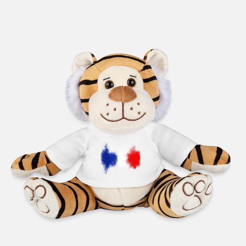 France blue white red - Plush Tiger - white