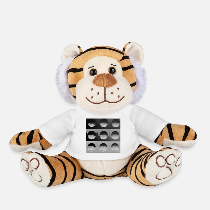 Grey spheres - Plush Tiger - white