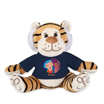 Signe du zodiaque Vierge - Peluche Tigre - bleu marine - Devant
