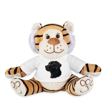 Soft Looking DarkBrown Labrador Retriever - Plush Tiger - white - Front