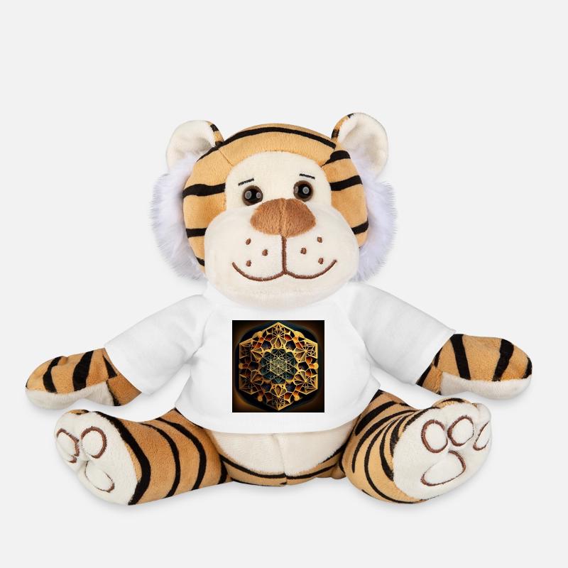 Geometric Pattern - Plush Tiger - white