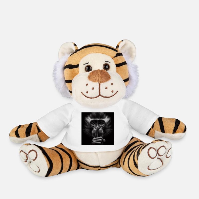 A Silent Monkey - Plush Tiger - white