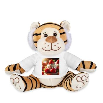 Fraise à la crème - Peluche Tigre - blanc - Devant