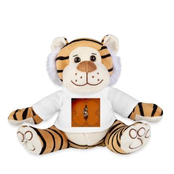 Wonderful depiction of the sun and moon - Plush Tiger - white - Front