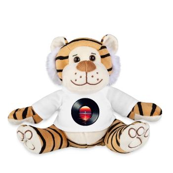 Disque de musique LP vinyle, Retro Sunset - Peluche Tigre - blanc - Devant