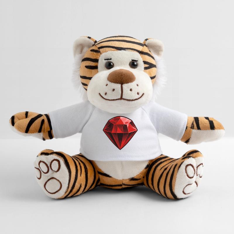 Precious Red Ruby Gemstone Plush Tiger