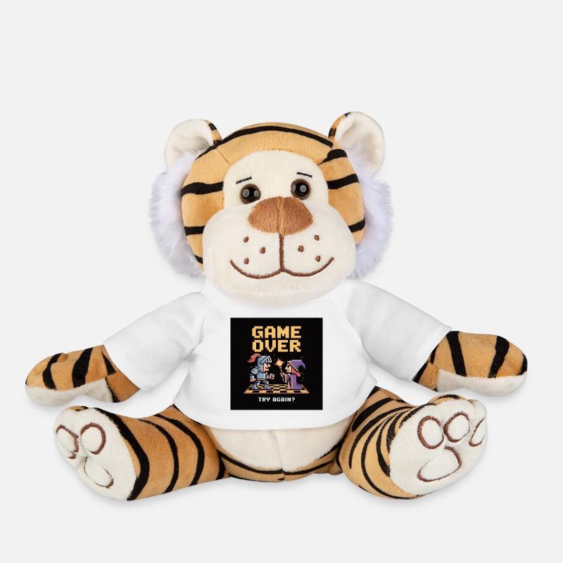 Game Over Pixel Duel Design - Plüschtiger - Weiß