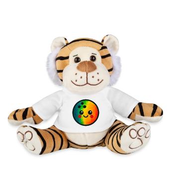 WPAP Polygon Kawaii Style Toy Cone Ball - Peluche Tigre - blanc - Devant