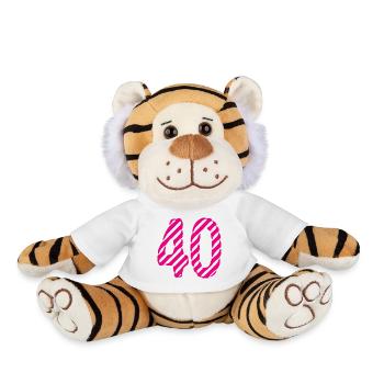 40. 40 ANS. 40e ANNIVERSAIRE. ANNIVERSAIRE 40 ANS. - Peluche Tigre - blanc - Devant