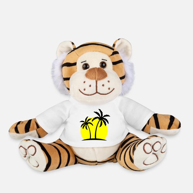 Symbole de Palm Island - Peluche Tigre - blanc