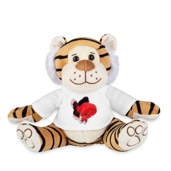Poisson rouge Oranda de haute qualité Orange Noir - Peluche Tigre - blanc - Devant