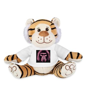 Sad Monkey - Portrait d’animaux Style Pop Art - Peluche Tigre - blanc - Devant